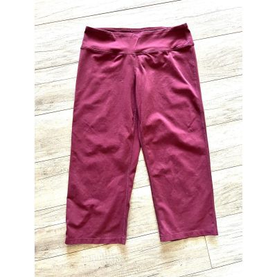 Prana Legging Medium Maroon Red Crop Pants Yoga Workout Wide-Leg